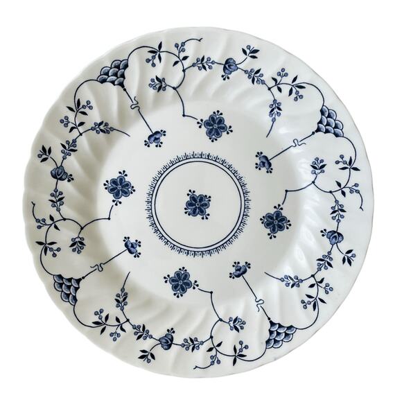 Queen's FINLANDIA Blue & White Floral Dinner Plates 10in Set of 4 England NEW - Picture 13 of 16